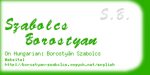 szabolcs borostyan business card