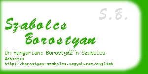 szabolcs borostyan business card